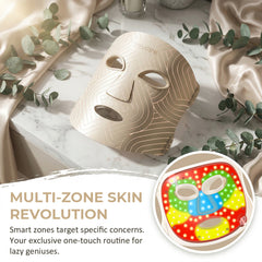 MIVANI Red Light Therapy Mask for Face, LED Face Mask 7 Colors 8 Modes with 850nm NIR, 368 LEDs Red & Blue LED Light Therapy for Wrinkles Acne at Home Skincare, 2600mAh Rechargeable Remote