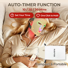 MIVANI Red Light Therapy Mask for Face, LED Face Mask 7 Colors 8 Modes with 850nm NIR, 368 LEDs Red & Blue LED Light Therapy for Wrinkles Acne at Home Skincare, 2600mAh Rechargeable Remote