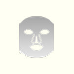 Metallic face mask on a white background