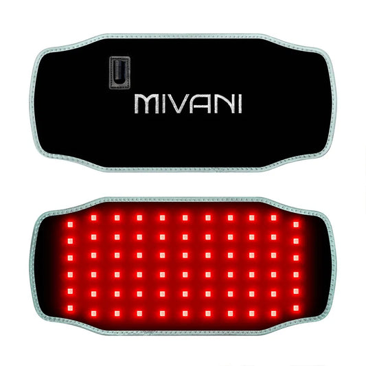 MIVANI LED light mini pad with black top and red bottom on a white background