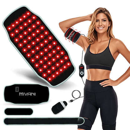 MIVANI therapy mini pad with a woman in workout attire on a white background