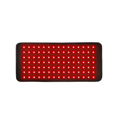 Rectangular LED therapy pad with red infrared lights on a white background